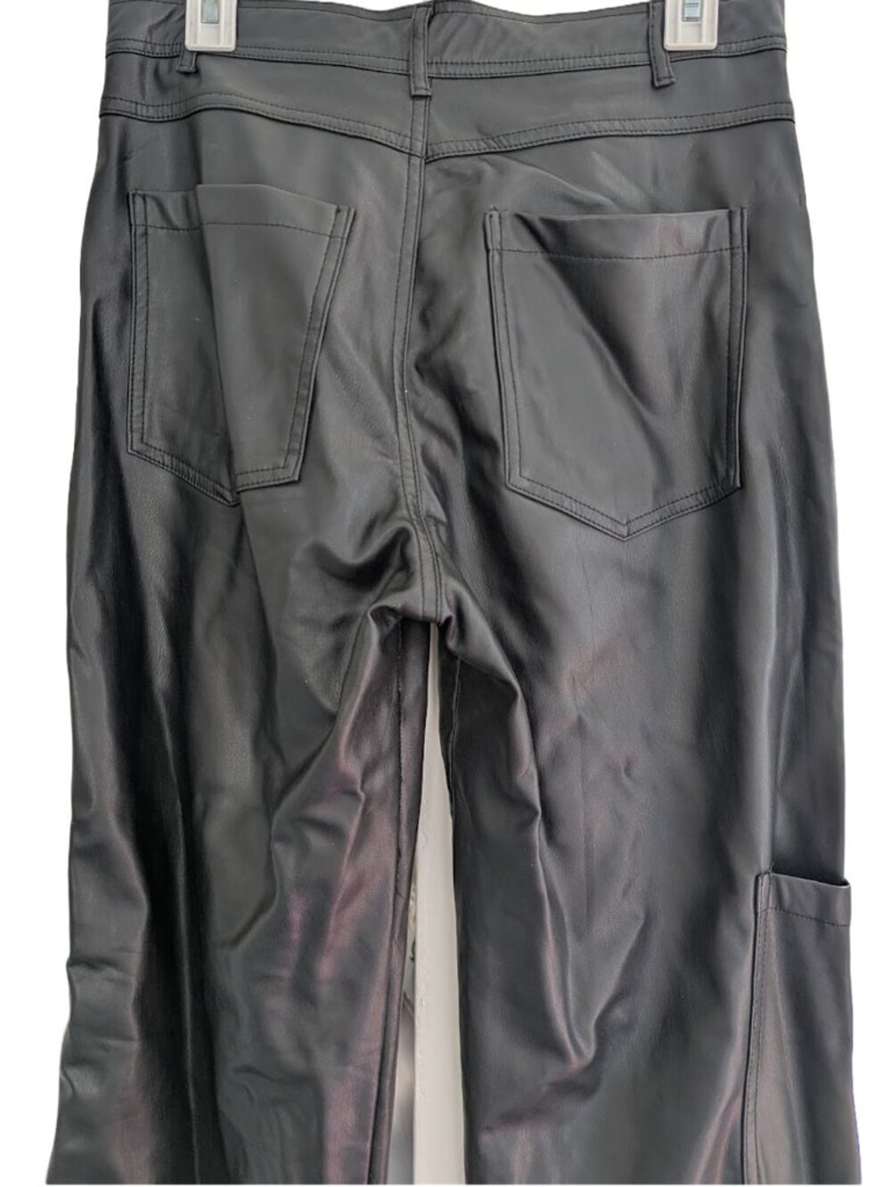 Zara Faux Leather High Waisted Wide Leg Cargo Pants - Picture 4 of 6